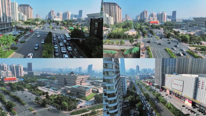 太原市迎泽大街文兴路航拍视频素材4K