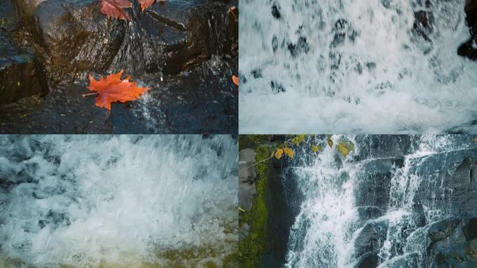 瀑布河流溪流山泉水河水溪水流水矿泉水