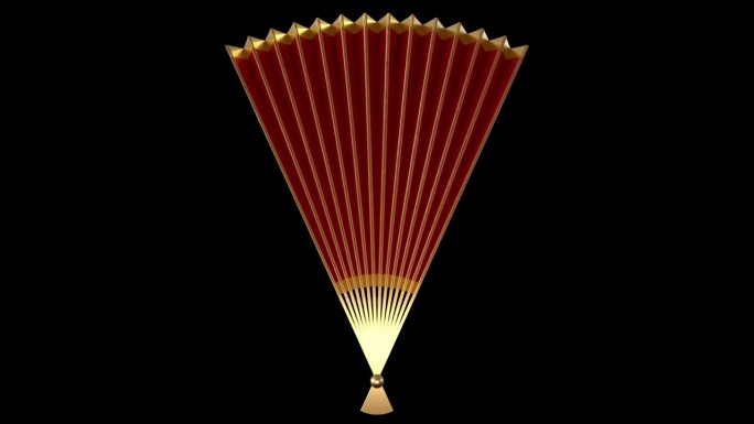 扇子 红扇  国风 国潮 扇子打开