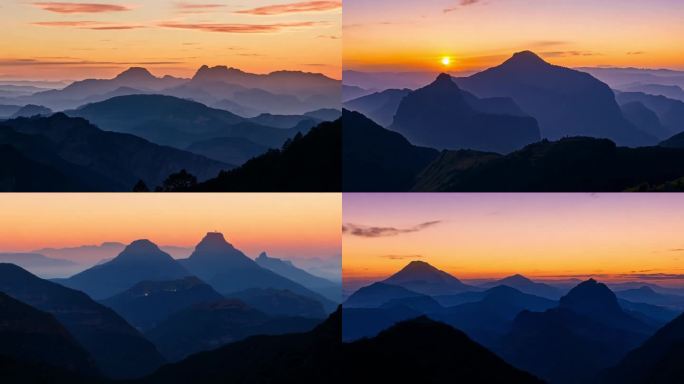 太行山脉日落 女娲山