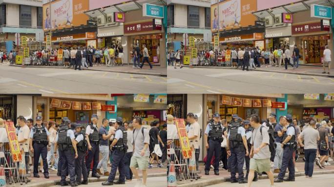 香港警察阿sir 巡逻 执法 出警出动