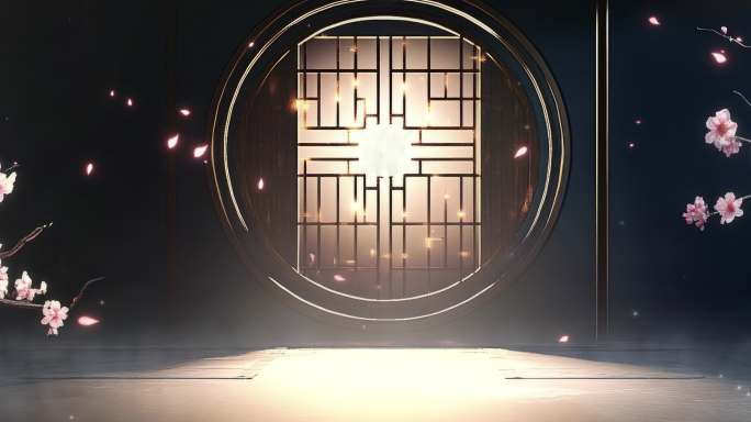 6K国风意境窗户屏风led循环