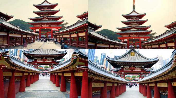 浅草寺：东京古刹，雷门灯笼，香火鼎盛。