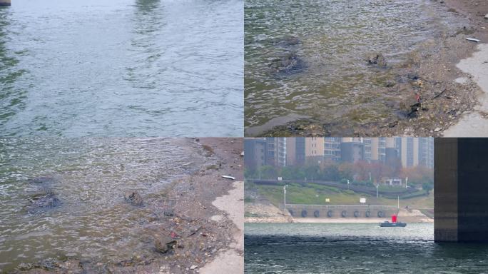 浏阳河河边水波水面航道