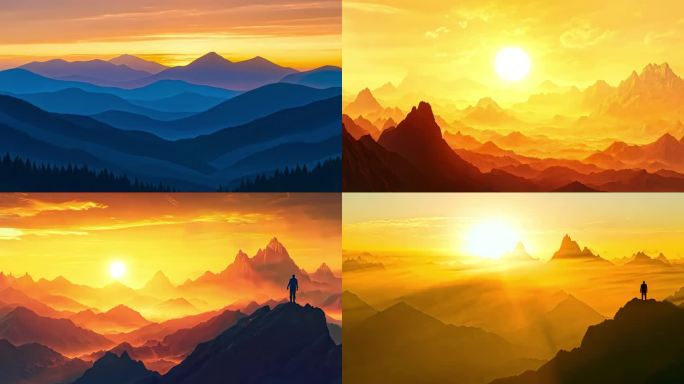 日照金山日出日落