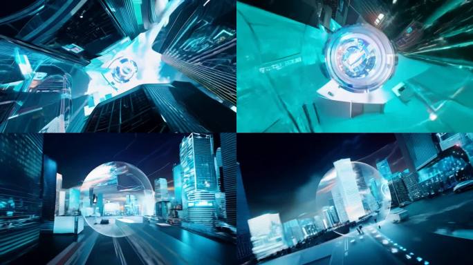 光影旋转 明暗分裂 绚丽场景 动态未来