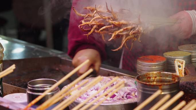 夜市烧烤小吃美食街夜生活小吃