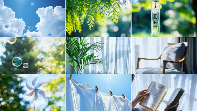 夏天白裙子女孩炎炎夏日空夏季镜午后阳光