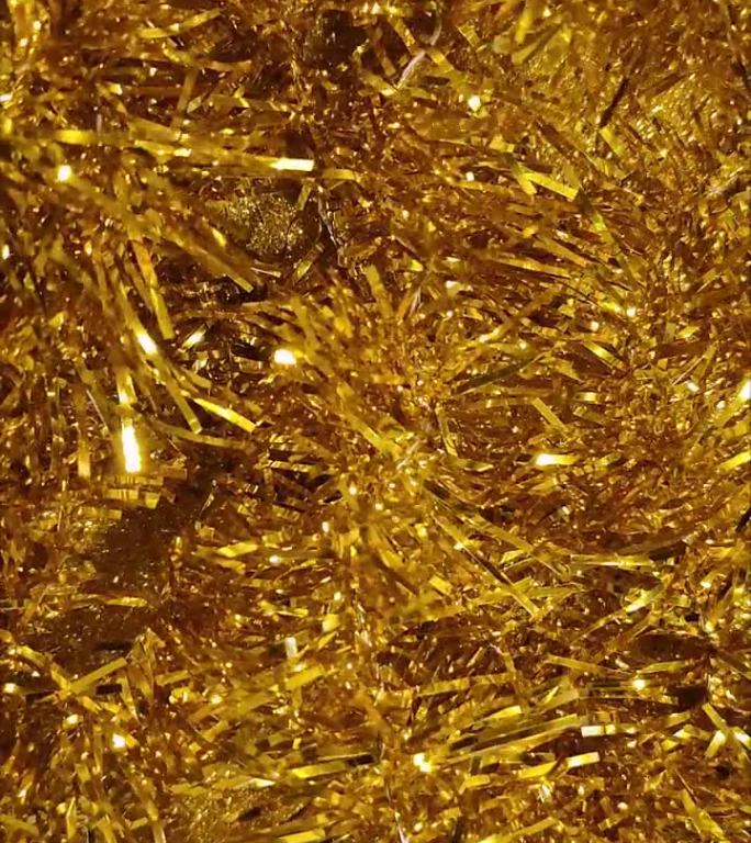 金色圣诞丝带抽象背景