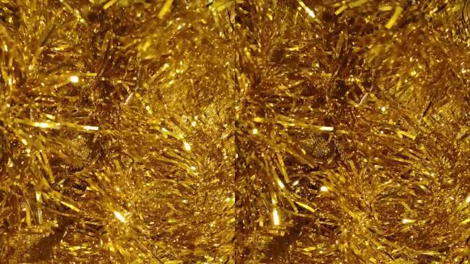 金色圣诞丝带抽象背景