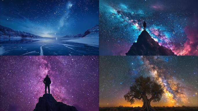 星云星空延时银河星轨北极光流星雨星辰大海