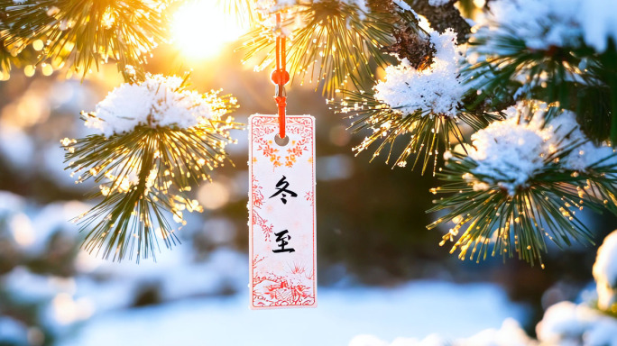 冬至节气唯美雪景空镜冬天北方吉林围炉煮茶
