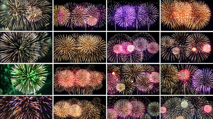 烟花唯美烟花新年过年放烟花五彩斑斓烟花