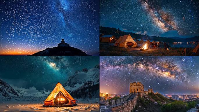 星云星空延时银河星轨北极光流星雨星辰大海