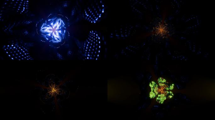 迷人的几何隧道，具有无限深度，呈无缝循环。