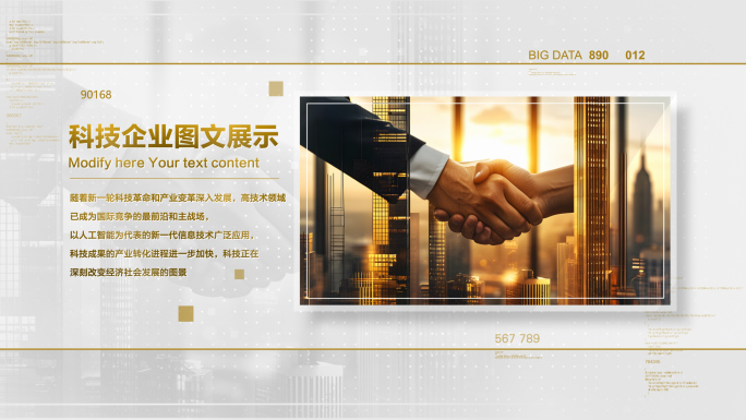 【无插件】简洁明亮金色金融企业图文