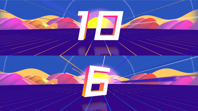 宽屏卡通动漫风开场倒计时