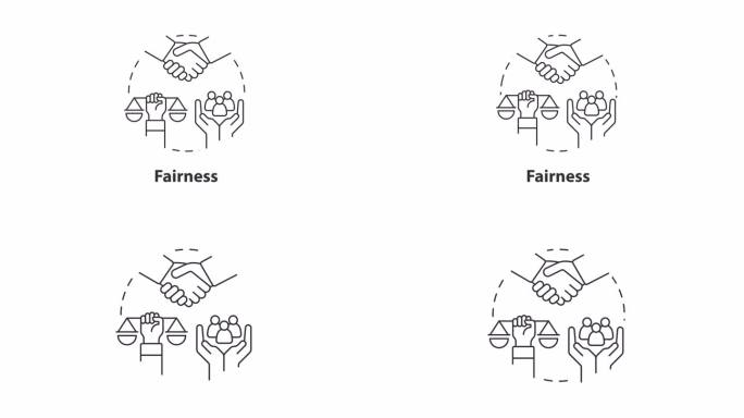 公平概念图标线条动画