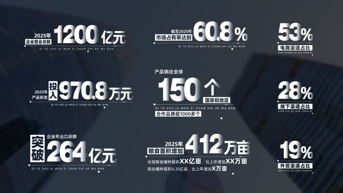简洁数据文字字幕展示24