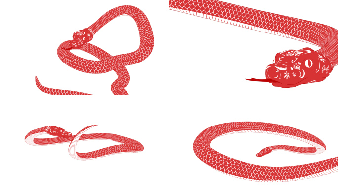 4k剪纸蛇（带alpha通道）