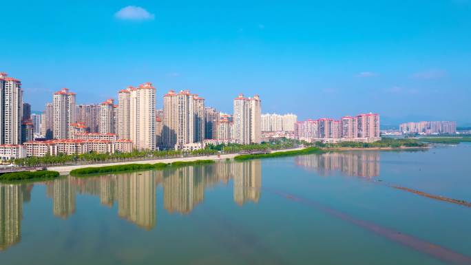 泉州洛江区丰海路航拍延时
