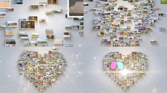 照片汇聚成心形