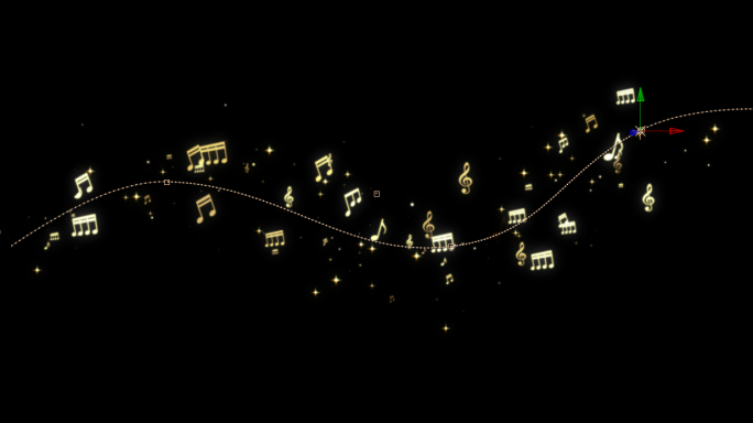 粒子音符飘动带通道ae模板  路径可修改