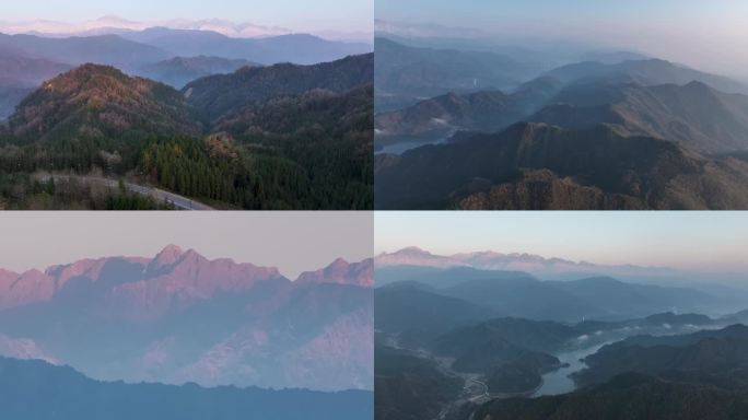 日照金山——什邡蓥华山航拍素材