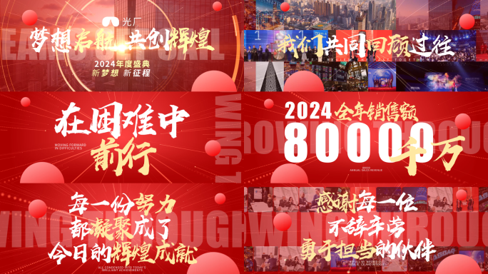 企业年会盛典活动文字快闪超宽屏