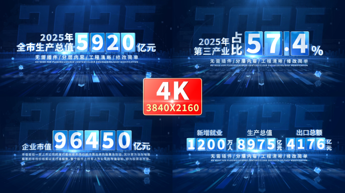 4K科技数据字幕文字展示