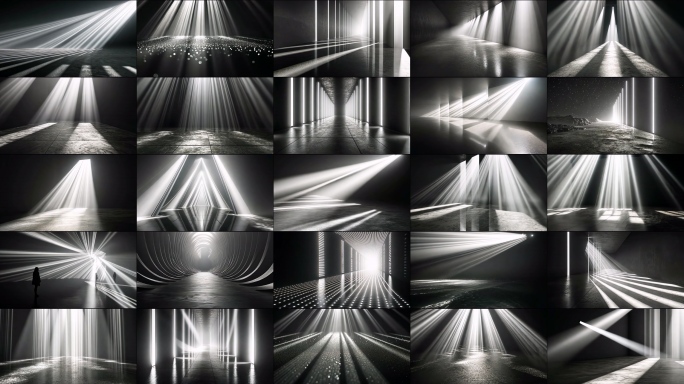 黑白光影艺术唯美光影舞台灯光秀创意灯光