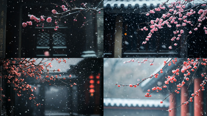 梅花 雪中梅花 寒梅 梅花雪景 雪中梅