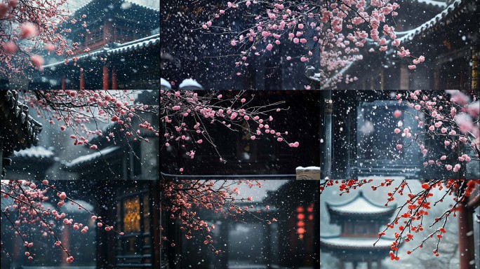 梅花 雪中梅花 寒梅 梅花雪景 雪中梅