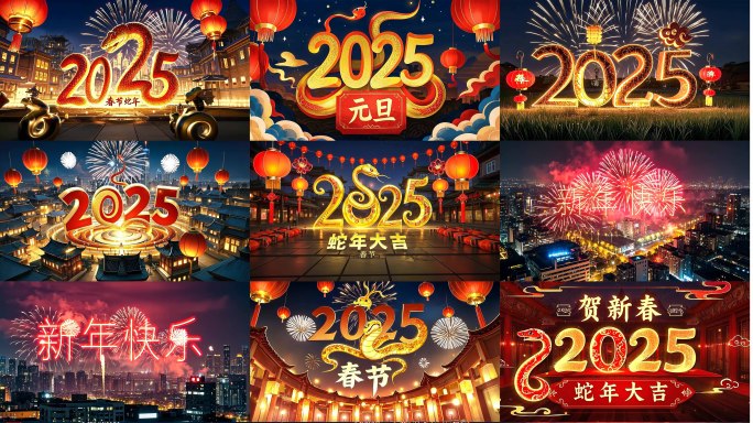 2025春节元旦新年除夕跨年蛇年大吉过年