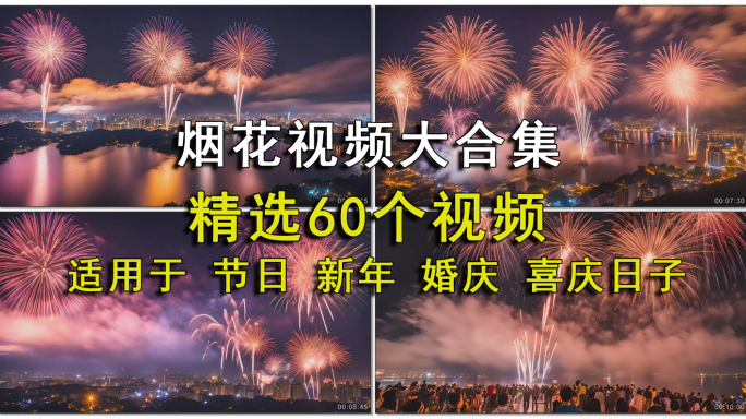 新年烟花烟火视频节日烟花素材烟花合集