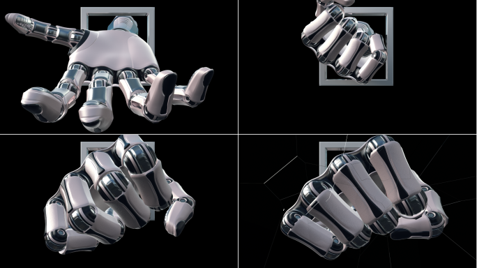 裸眼3d 科技未来 机械臂 击碎玻璃