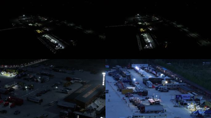 4K新疆环塔越野拉力赛大本营清晨空镜