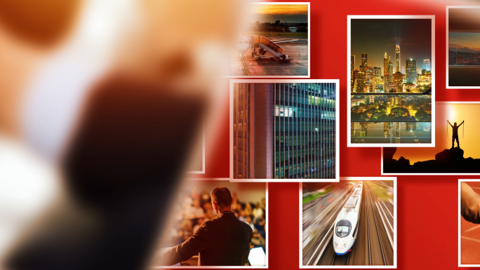 党政照片展示党建图片汇聚红色照片AE模板