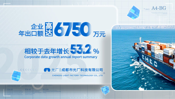 【无插件】企业数据流展示图表增长数字年报