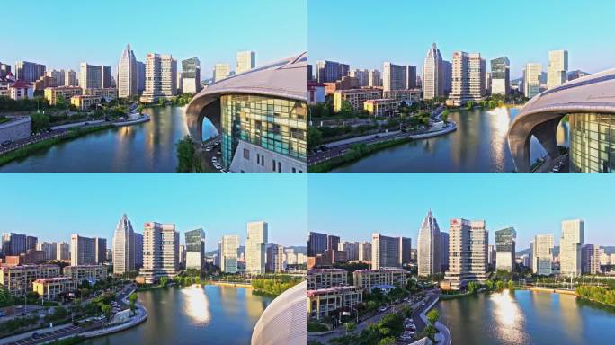 青岛崂山区海尔路航拍4K