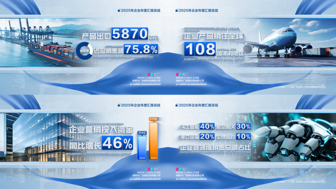 简洁商务企业图文数据展示