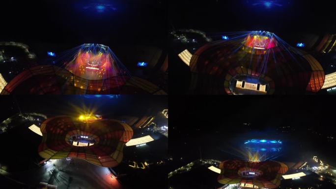 浏阳天空剧院烟花秀航拍4K