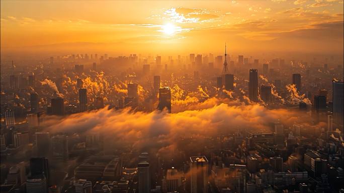 清晨早晨日出云海太阳升起云海云海日出云层