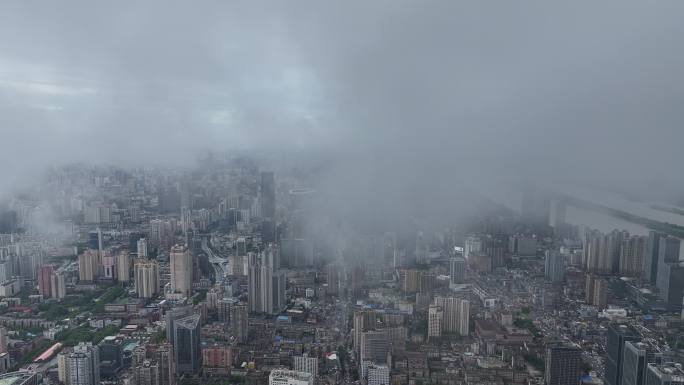 长沙市城市雨景