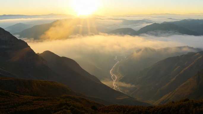 日出峰巅 山河壮丽 旭日初升之景