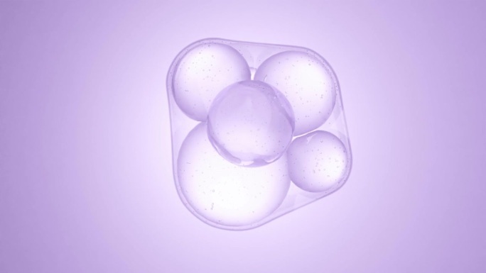 柔和紫色圆形移动细胞膜。细胞分裂，医学和科学背景。设计。流体内吞作用。