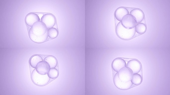 柔和紫色圆形移动细胞膜。细胞分裂，医学和科学背景。设计。流体内吞作用。