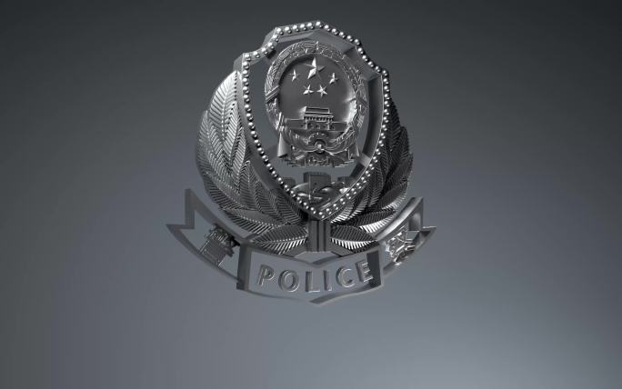 警察帽徽三维模型C4D工程