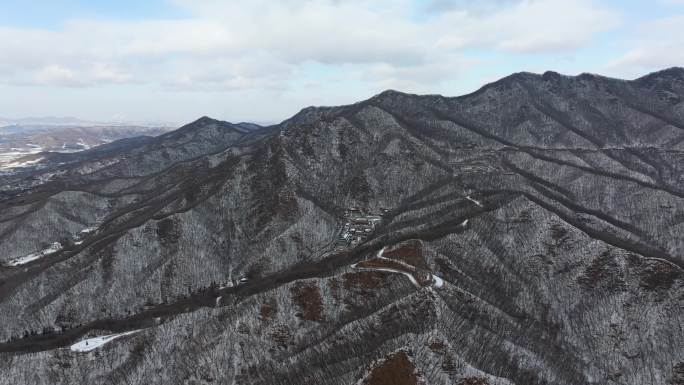 吉林市朱雀山冬季自然风光冬天风景航拍