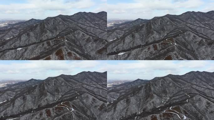 吉林市朱雀山冬季自然风光冬天风景航拍